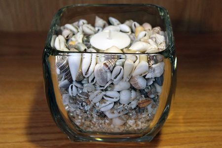 Shell-Filled Votive Candle