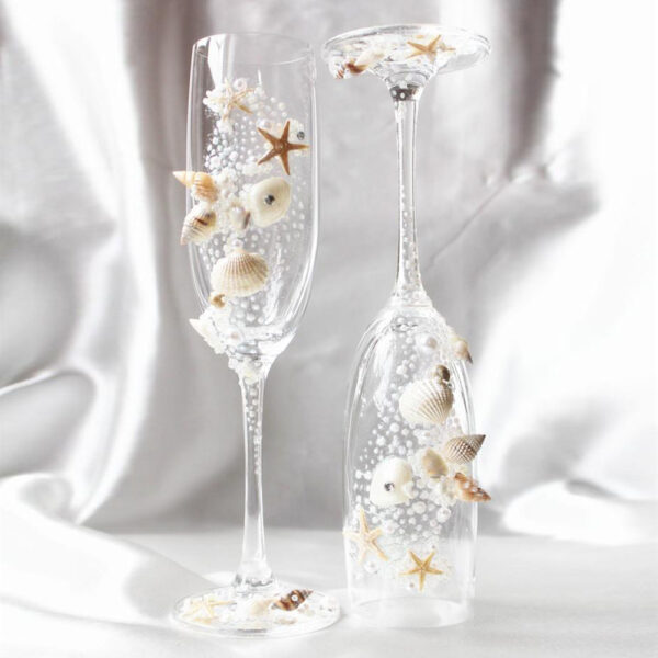 Shell Champagne Wedding Glasses-1